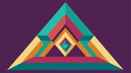 Leinwandbilder - Abstract geometric triangle illustration featuring layered colors and design elements
