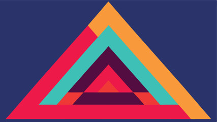 Leinwandbilder - Abstract geometric triangle design with overlapping shapes and modern color palette