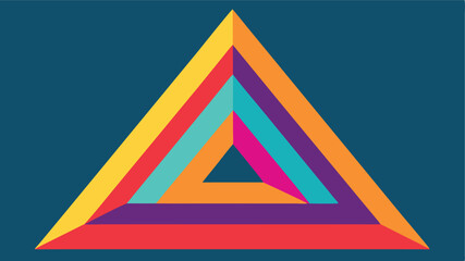 Poster - Abstract geometric triangle shape composition with layered colorful triangles on a white background