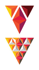 Poster - Abstract geometric triangles in warm hues with transparency perfect for design projects