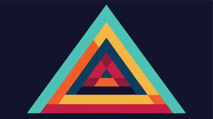 Leinwandbilder - Abstract layered triangle design with colorful geometric shapes and transparent background