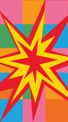 Leinwandbilder - Colorful abstract burst with geometric shapes and transparent background