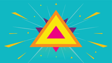 Leinwandbilder - Colorful abstract geometric illustration of exploding triangles with vibrant visuals