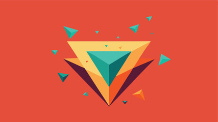Leinwandbilder - Colorful abstract geometric triangles formation with transparent background for design
