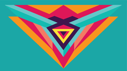 Leinwandbilder - Colorful geometric abstract composition with striking triangles and bold vibrant hues