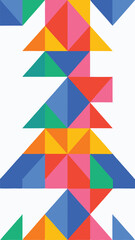 Leinwandbilder - Colorful geometric abstract design featuring a tree composition on a white background