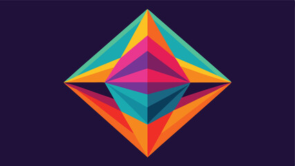 Leinwandbilder - Colorful geometric abstract design with transparent background for versatile creative projects