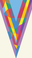Leinwandbilder - Colorful geometric mosaic triangle pattern with transparency suitable for diverse designs