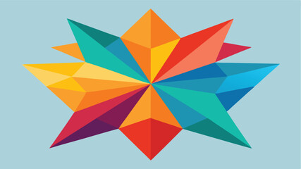 Leinwandbilder - Colorful geometric starburst with polygonal shapes suitable for various design projects