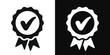 © dlyastokiv - Approval check icon, quality sign set, award medal