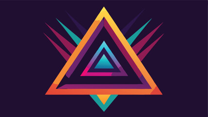 Leinwandbilder - Digital triangle fractal mesh design with geometric shapes and gradient color scheme