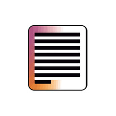 Poster - Minimalist square document icon with horizontal text lines and gradient color fade on white background vector illustration for digital interface and design concept