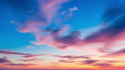 Aufkleber - Sunset Sky: A beautiful display of clouds painted across a vibrant blue sky. Capturing the essence of freedom, inspiration, and wonder.