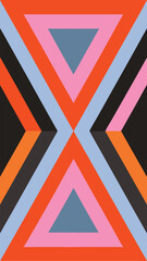 Leinwandbilder - Geometric abstract pattern colorful triangles and lines symmetrical graphic design elements