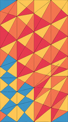 Leinwandbilder - Geometric abstract pattern with triangular shapes in warm colors for design projects
