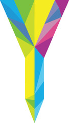 Poster - Geometric colorful filter or funnel shape with transparency for versatile designs