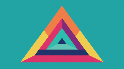 Leinwandbilder - Geometric colorful triangle design with layered shapes in modern abstract style