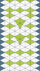 Leinwandbilder - Geometric pattern design featuring green and blue diamonds on a white transparent background
