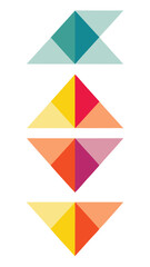Leinwandbilder - Geometric shapes arrangement of vibrant color triangles perfect for modern graphic designs