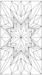 Aufkleber - Geometric starburst pattern with black lines and transparent background for design