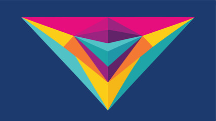 Leinwandbilder - Modern colorful geometric triangle design with vibrant colors and abstract shapes