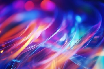 Aufkleber - Colorful light trails flow gracefully, creating a vibrant and dynamic abstract background with a beautiful bokeh effect