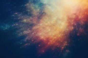 Poster - Colorful space background with streaking stars and nebulae clouds, perfect for any project needing a cosmic backdrop