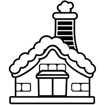 Snowy Chimney Outline Illustration