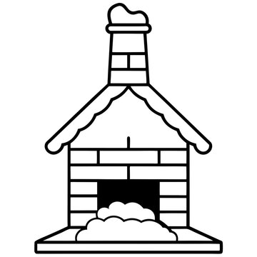 Snowy Chimney Outline Illustration