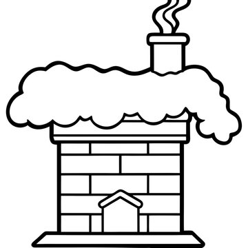Snowy Chimney Outline Illustration