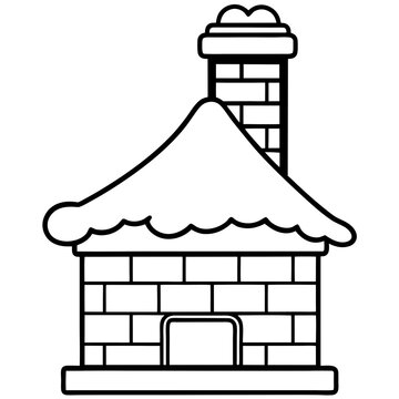 Snowy Chimney Outline Illustration