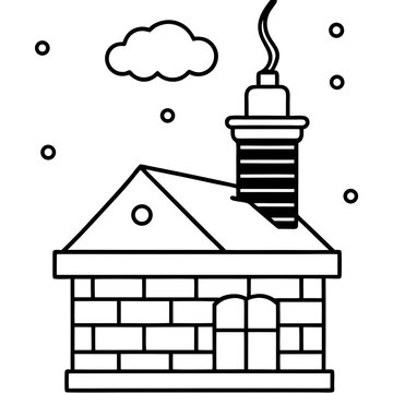 Snowy Chimney Outline Illustration