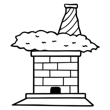Snowy Chimney Outline Illustration