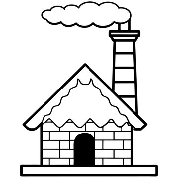 Snowy Chimney Outline Illustration