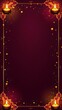 © dePICsignSTOCKS - Elegant Diwali invitation template: dark maroon background, ornate gold frame, glowing diya lamps, festive sparkle.