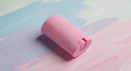 Leinwandbilder - Pink Container Lying on a Decorative Surface