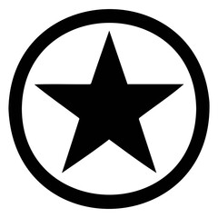 Fototapete - Black star within solid circle simple graphic symbol
