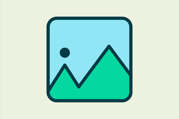 Poster - Gallery icon. icon related to UI elements. suitable for web site, app, user interfaces,element, printable etc. flat line icon style. simple vector design editable
