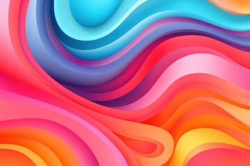 Aufkleber - Colorful abstract background with flowing shapes creating a smooth and vibrant design
