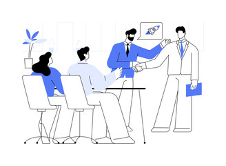 Wall Mural - become a team leader isolated cartoon vector illustrations.