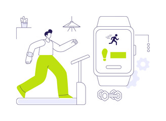 Poster - Smartwatch advanced sport tracking abstract concept vector illustration.