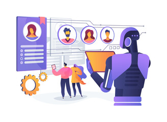 Poster - AI-Powered Team Matchmaking abstract concept vector illustration.
