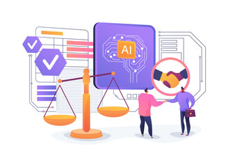 Poster - AI-Driven Conflict Resolution Systems abstract concept vector illustration.