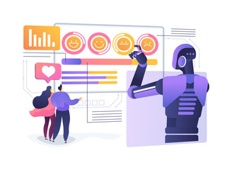 Poster - Team Sentiment Analysis Tools abstract concept vector illustration.
