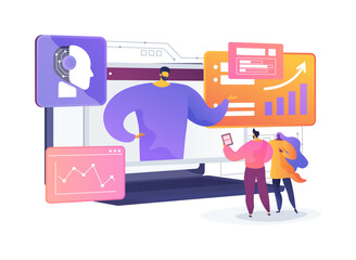 Poster - AI-Driven Performance Analytics for Remote Teams abstract concept vector illustration.