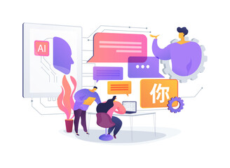 Poster - Real-Time Language Translation for Global Teams abstract concept vector illustration.