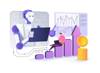 Poster - Robo-Advisors for Investment Management abstract concept vector illustration.