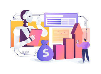 Poster - AI for Dynamic Loan Risk Assessment abstract concept vector illustration.