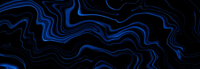 Aufkleber - Marble rock texture blue ink pattern liquid swirl paint black dark that is Illustration background for do ceramic counter tile white that is abstract waves skin wall luxurious art ideas concept.