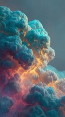 Wall Mural - Abstract Colorful Cloudscape: Digital Art